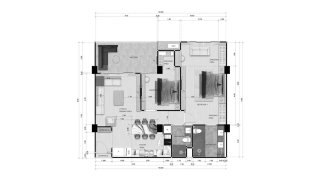 Apartment floor plan, 2 bedrooms in Zensiri Residences No. 11006
